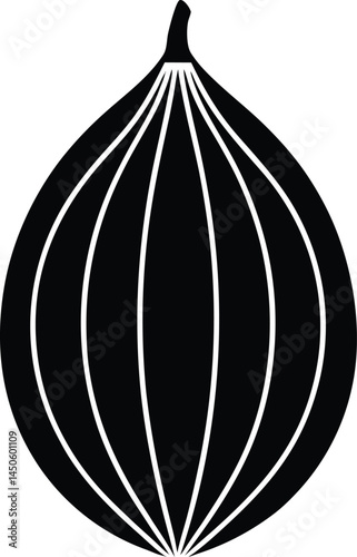 nutmeg seed silhouette vector on white background  