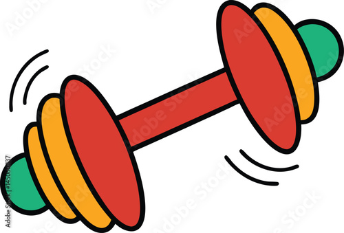 dumbbell doodle vector