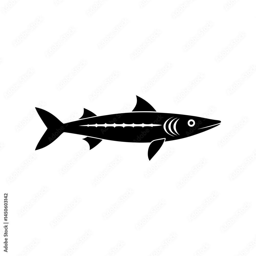Fototapeta premium barracuda vector silhouette