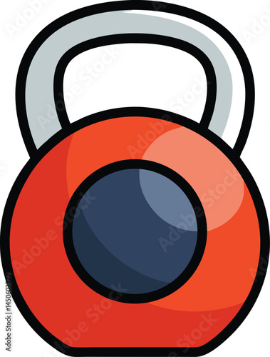 kettlebell doodle vector