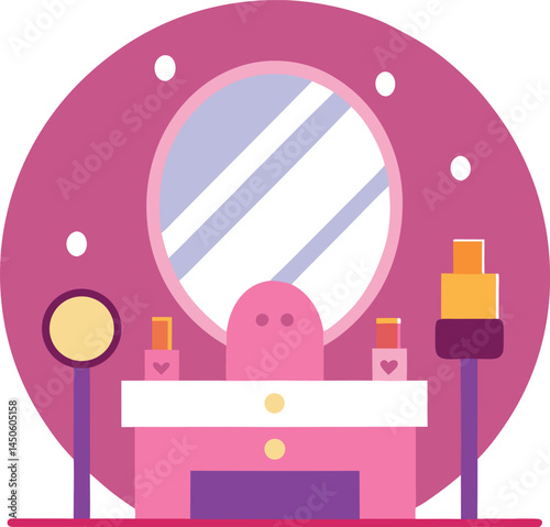 makeup vanity vector illustration