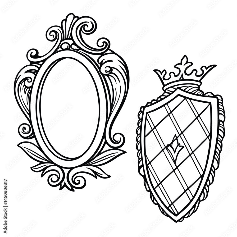 Obraz premium Oval, Shield and Circle Frames
