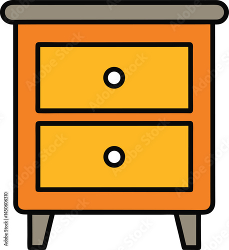 vector illustration of nightstand