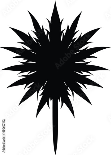 pale spiked lobelia flower silhouette vector 