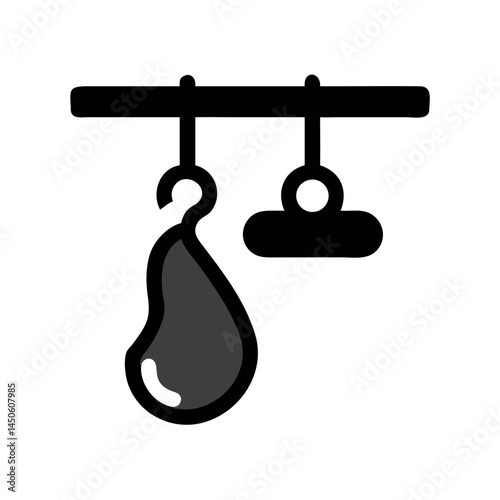 Hanging Butcher Hook Icon Representing Meat Processing and Butchery Equipment