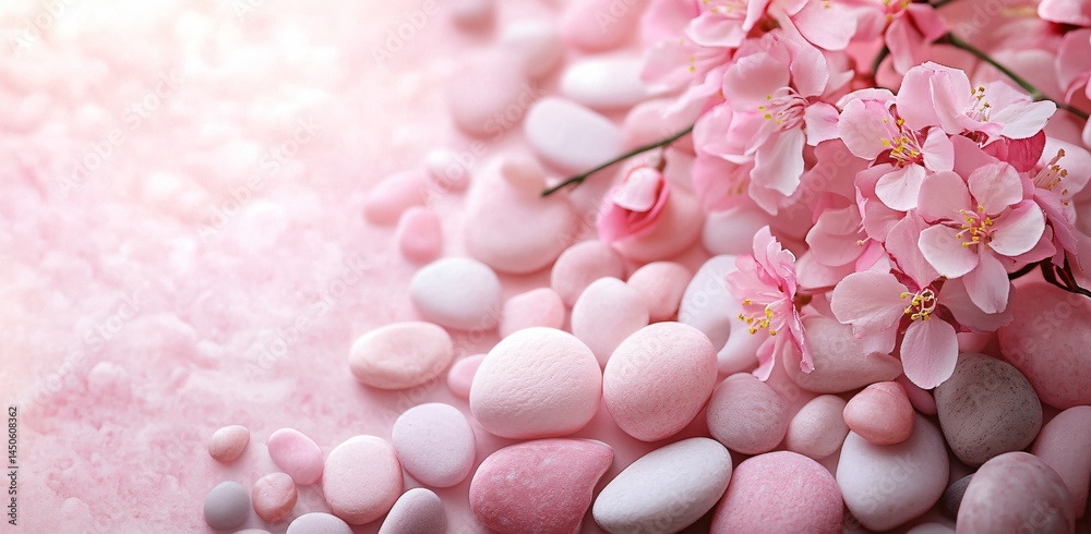 Obraz premium Delicate cherry blossom arrangement serene garden nature photography tranquil atmosphere close-up view floral beauty for relaxation
