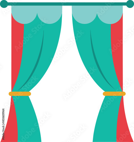 vector illustration of a summer curtai