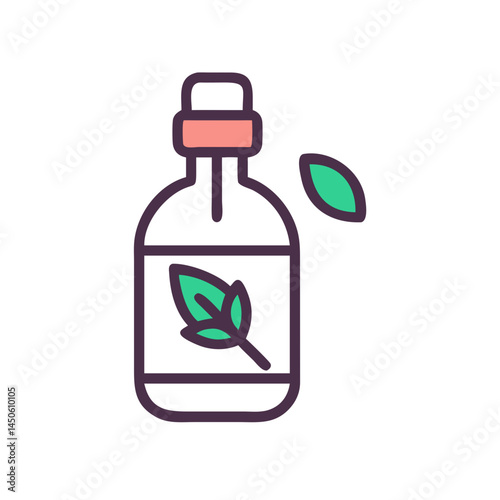 Herbal Tincture Bottle Icon Representing Natural Medicine and Plant-Based Remedy