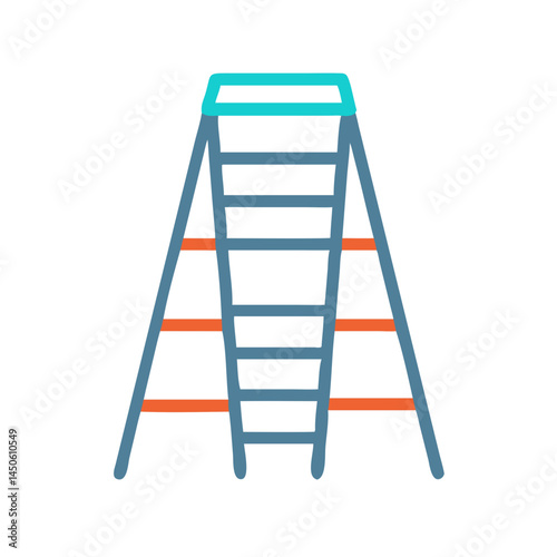 Household Step Ladder Icon Representing Home Access and Height Utility Tool
