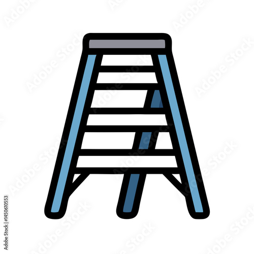 Household Step Ladder Icon Representing Home Access and Height Utility Tool