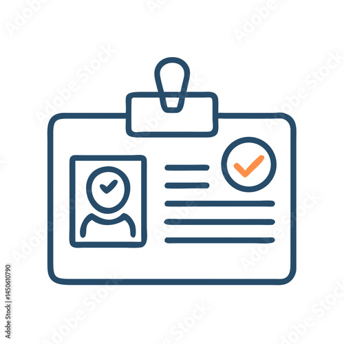 ID Verification Card Icon Representing Identity Authentication and Personal Documentation