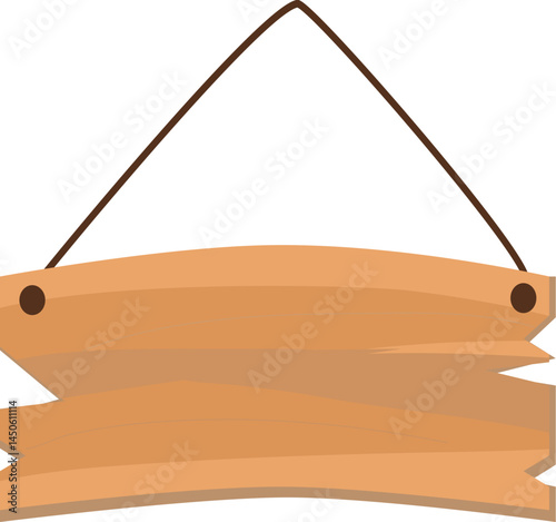 Rustic Wooden Hanging Sign, Blank Template
