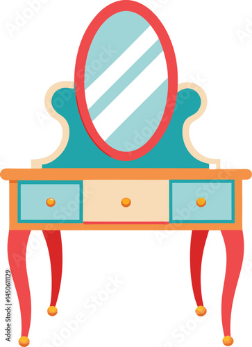 vanity table on a white background
