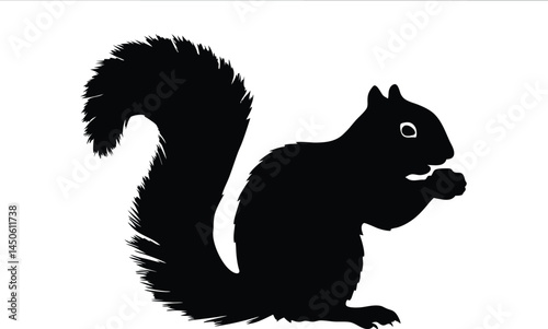 Squirrel silhouette vector, Squirrel vector icon, animal silhouette