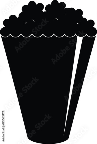 popcorn kernel silhouette vector on white 