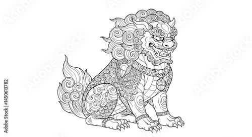 Intricate Thai Dragon Detail with Swirling Ornamentation and Scales