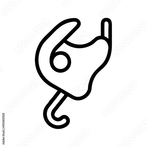Meat Hook Outline Icon Representing Butchery Tool and Hanging Meat Equipment