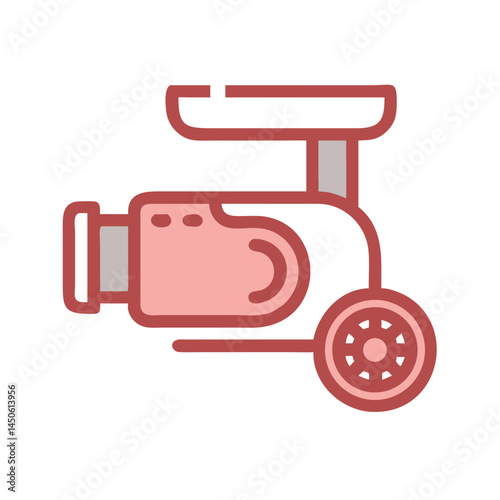 Meat Grinder with Sausage Icon Representing Food Processing and Butchery Equipment