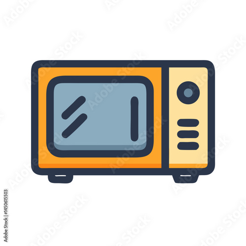 Microwave Oven Appliance Icon Representing Kitchen Heating Device and Food Preparation Tool