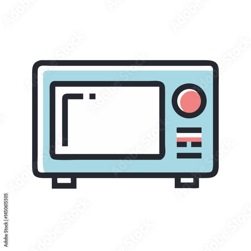 Microwave Oven Appliance Icon Representing Kitchen Heating Device and Food Preparation Tool