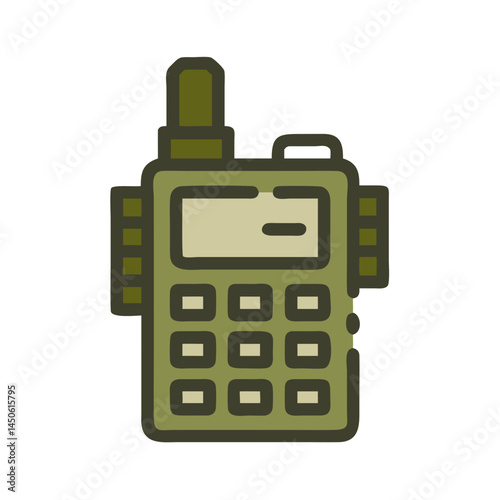 Military Radio Communication Device Icon Representing Tactical Signal Transmission and Field Communication