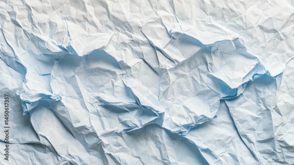 Fototapeta premium Crumpled blue paper texture background, abstract