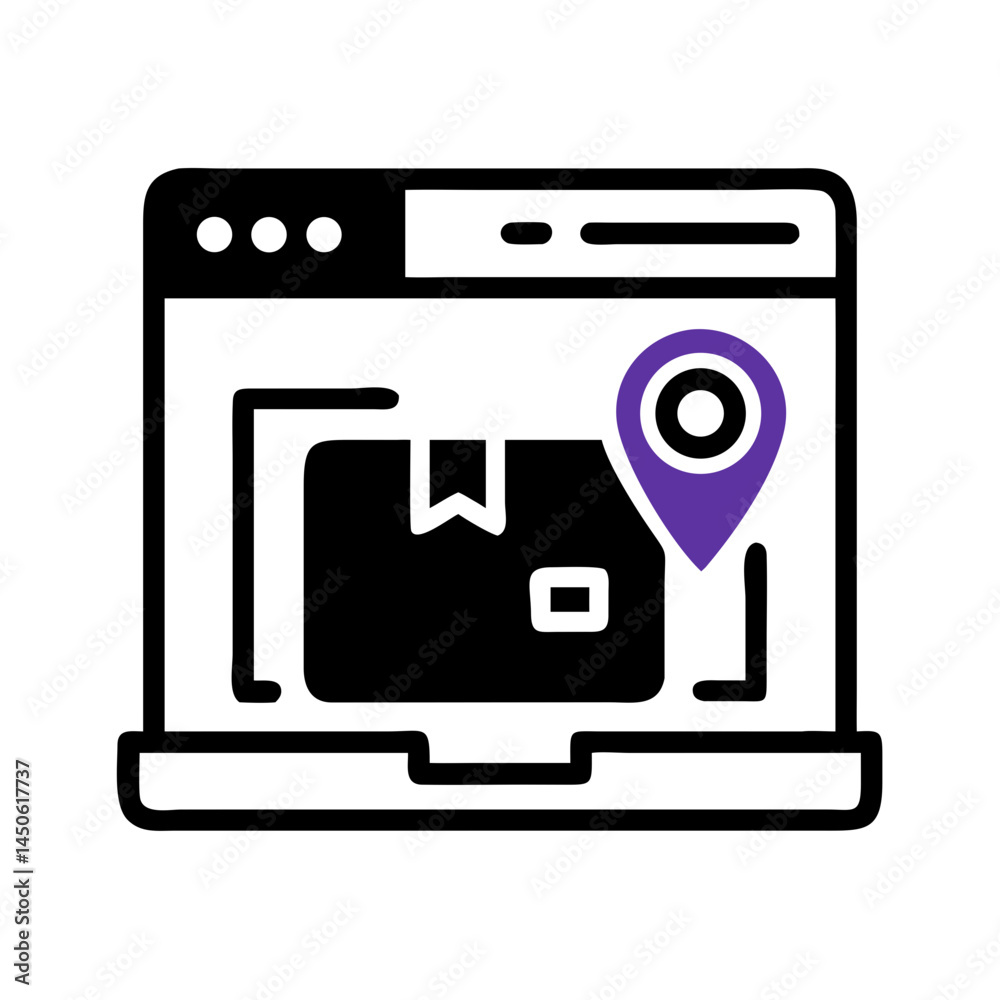 Online Delivery Tracking Interface Icon Representing Real-Time Shipment Monitoring and Logistics Status Online Delivery Tracking Interface Icon Representing Real-Time Shipment Monitoring and Logistics Status