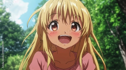 Anime girl grin