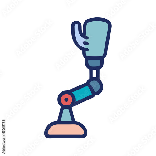 Prosthetic Arm Icon Representing Artificial Limb and Veteran Rehabilitation Support