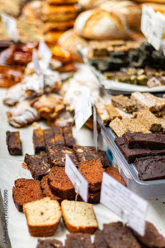 Assorted Bakery Treats Displayed on a Table at a Local Market