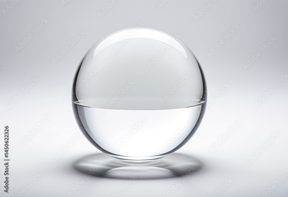 glass ball on white background, refraction and shadow glass ball on white background, refraction and shadow