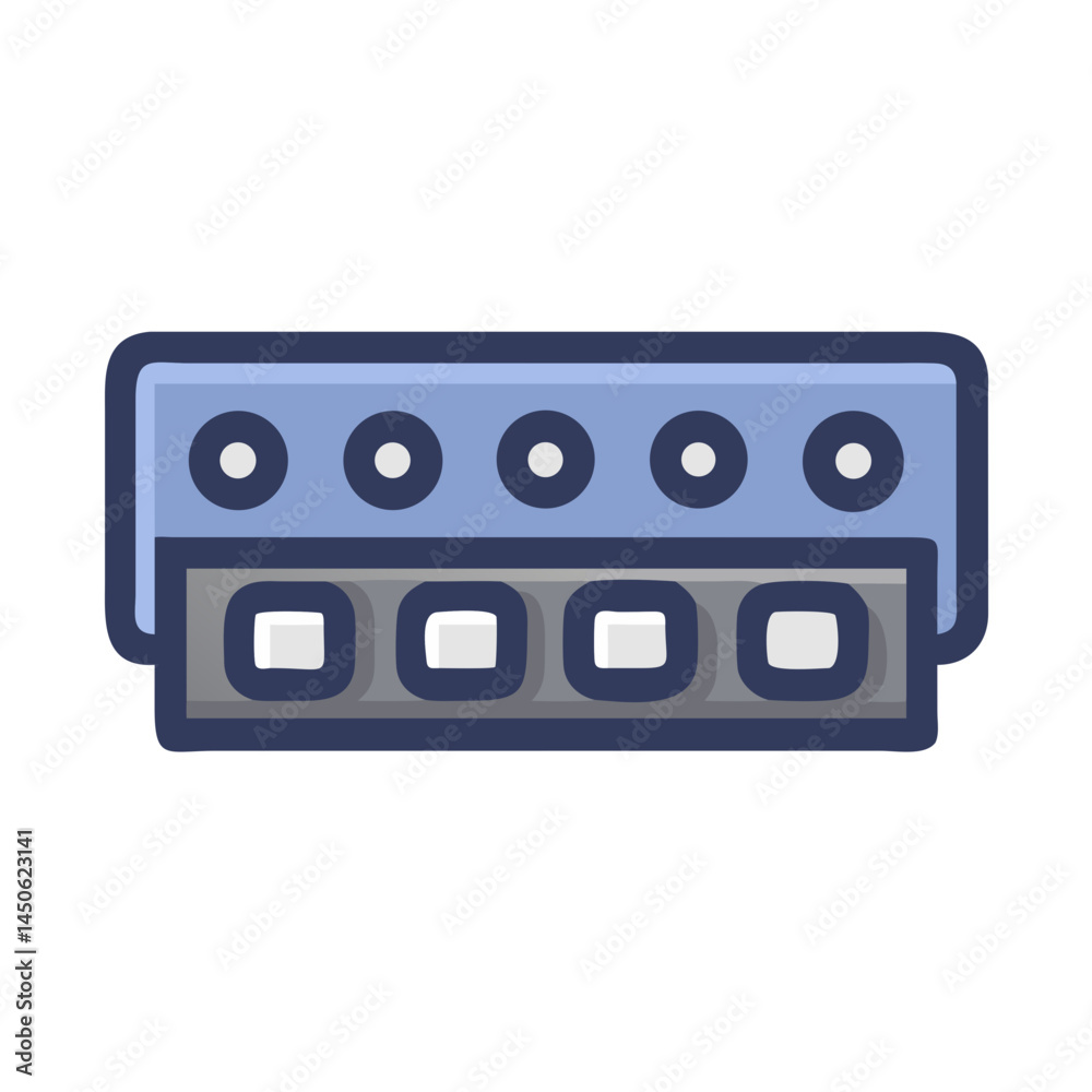 Obraz premium Terminal Block Connector Strip Icon Representing Electrical Wiring and Circuit Connections