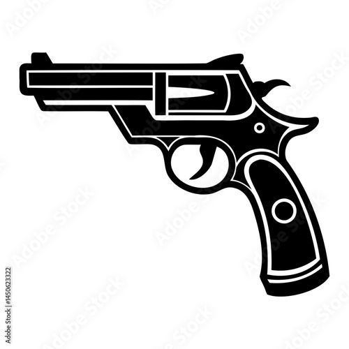 Revolver handgun pistol firearm vector illustration design for security and law enforcement concepts use isolated on transparent background