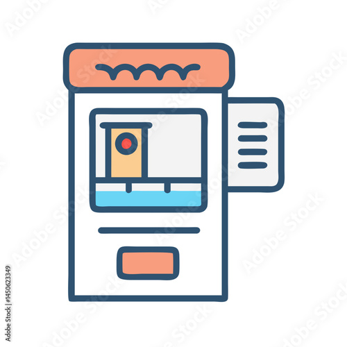 Ticketing or Payment Kiosk Icon Representing Self-Service Transactions and Digital Checkout