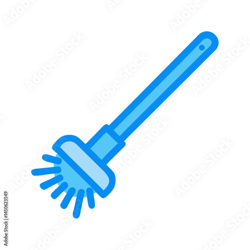 Toilet Brush Cleaning Tool Icon Representing Bathroom Hygiene and Sanitation