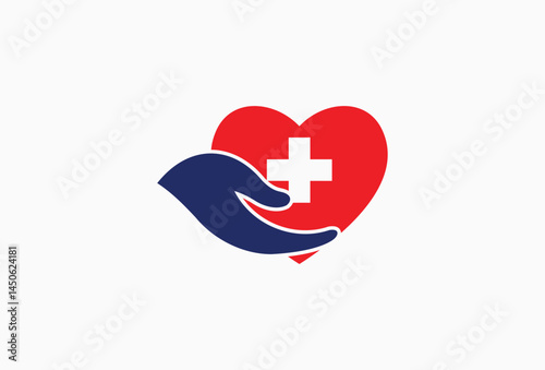Healthy Heart Care Healthcare Logo Design Element