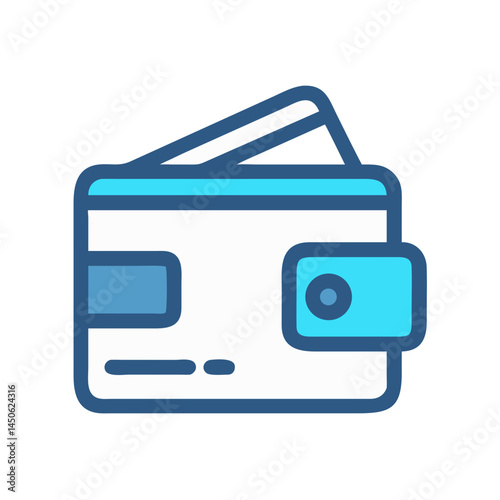 Wallet with Credit Card Icon Representing Personal Finance and Digital Payment