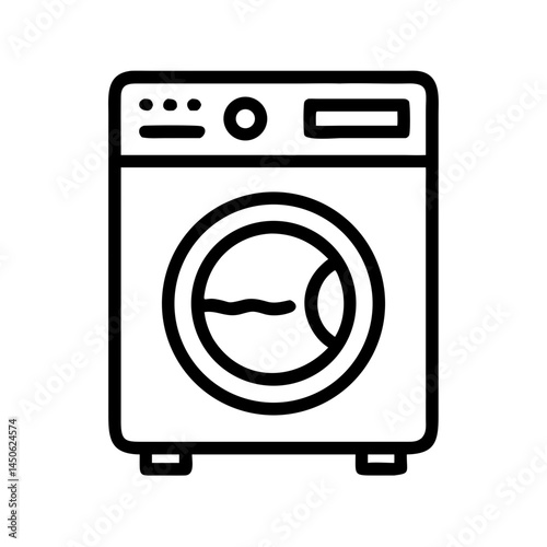 Washing Machine Appliance Icon Representing Laundry and Home Cleaning Equipment