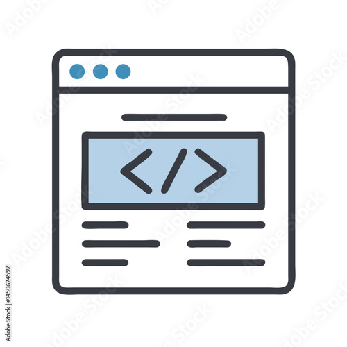 Web Development Code Interface Icon Representing Programming and Website Design
