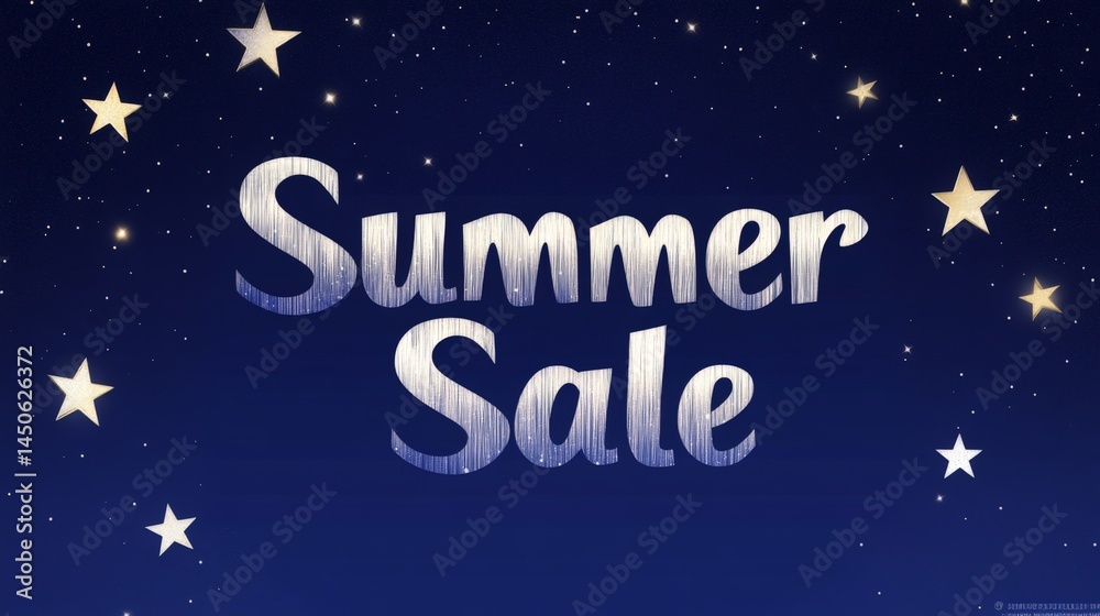 A blue background with stars and the words Summer Sale written in white. The stars are scattered throughout the background, creating a sense of excitement and celebration A blue background with stars and the words Summer Sale written in white. The stars are scattered throughout the background, creating a sense of excitement and celebration