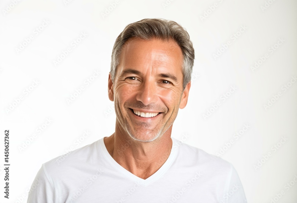 Obraz premium A smiling man in a white shirt.