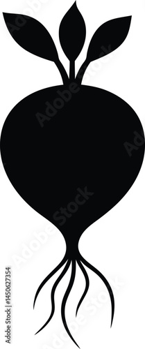 radish root silhouette vector on white background .eps