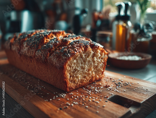 A loaf of bread filled with...
