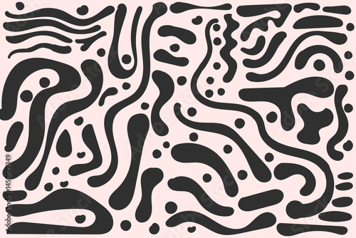 line doodle vector seamless pattern. Creative minimalist style art background for children or trendy design with basic shapes. Simple childish scribble backdrop