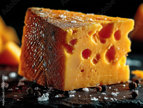 An isolated piece of chedda...