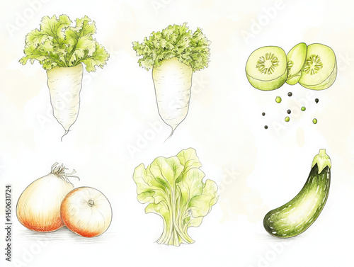 Vegetable sketch: A detaile...
