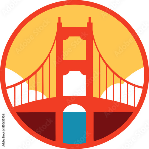 vector illustration of a golden gate bridge