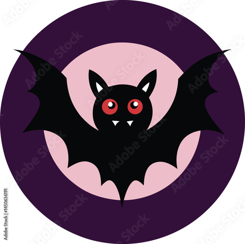 halloween with bats icon vector