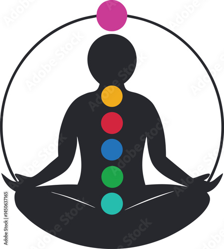 meditating silhouette icon vector illustration