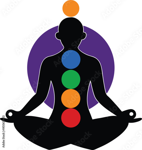 meditating silhouette icon vector illustration